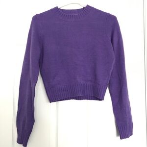 H&M DIVIDED Acrylic Sweater Long Sleeve XS Deep Eggplant Purple